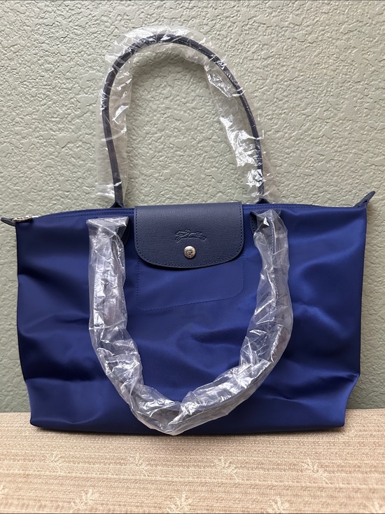 Longchamp Handbags - Longchamp Royal Blue Le Pliage Tote with Navy Trim cowhide leather